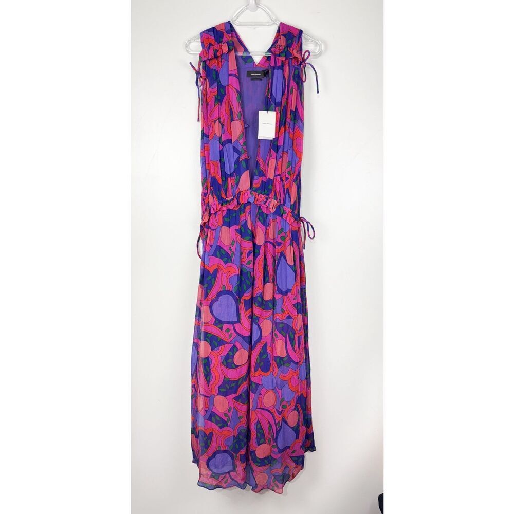 NEW NWT ISABEL MARANT Alsaw Printed Silk Maxi Dress 38 Us Size 6 Silk Floral - Picture 2 of 6